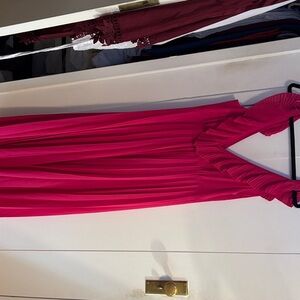 Zara Fuchsia Maxi Dress with Ruffle Detail